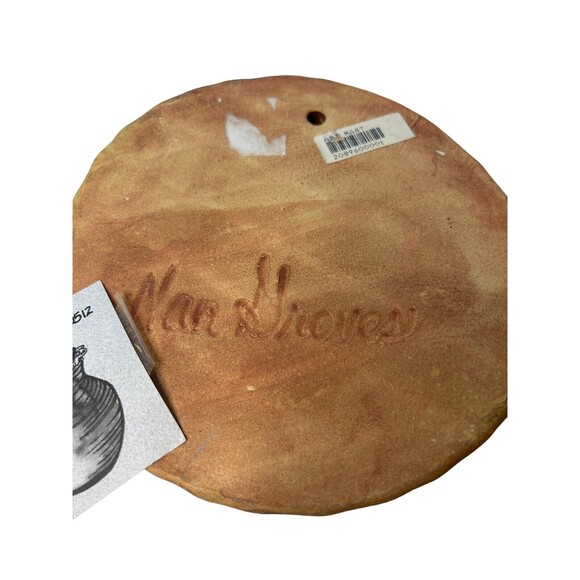 Nan Groves Pottery Bread Warmer Art Disk Round Windmill Wall Hanging Terracotta - Picture 4 of 11